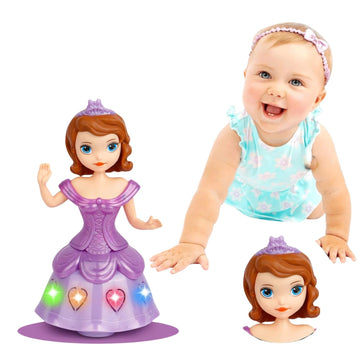 Stazie|Battery Operated Dancing Doll for Kids | Light-Up & Music Toy with Twirling Action | Interactive Twirl & Spin Doll for Toddlers & Girl (Colour May Vary)
