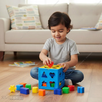 Kids Mandi Shape Sorter Cube | Educational Sorting & Matching Toy | Colourful Learning Activity Cube for Early Development