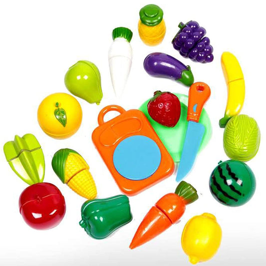 Slice & Play Fruit and Vegetable Set & Cutting Food for Kids - 18pcs