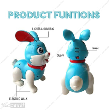 Kids Mandi Dancing Rabbit Toy | Light-Up Bunny with Sound Effects | Moving Ears & Tail | Musical Dancing Toy for Kids, Birthday Gift