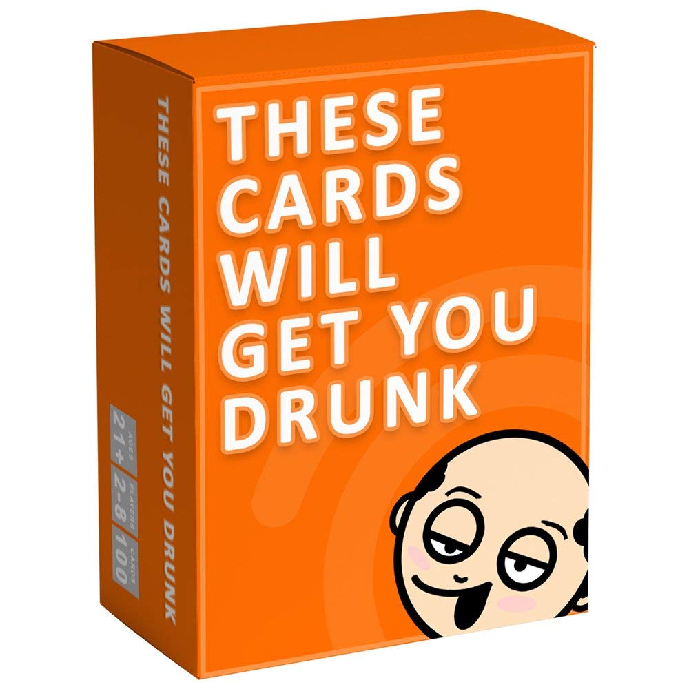 KIDS MANDI logo on "These Cards Will Get You Drunk" game.