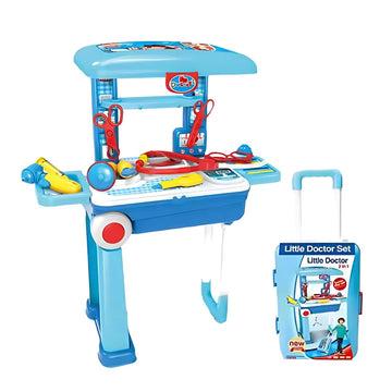 Kids Mandi® Playset Suitcase Workbench Toy Set | Portable Multicolour Activity Play Kit with Building Blocks & Pretend Kitchen Tools | Educational Role Play Toy for Boys & Girls