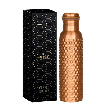 Sisq® Pure Copper Water Bottle 1 Litre | Handcrafted Copper Bottle 1000ml for Drinking | Designed for Sustainable Living