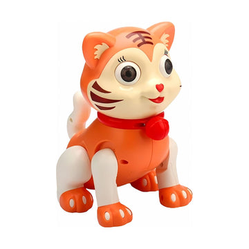 Kids Mandi Dancing Tiger Toy with Musical Effects & 3D Lights | Interactive Music & Light-Up Animal Toy for Kids (Multicolour)