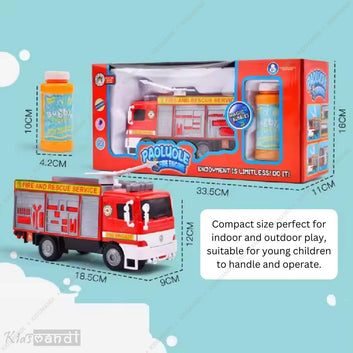 Kids Mandi Bubble Fire Fighting Truck Toy | Electric Bubble Fire Engine with Music & Flashing Lights | Cartoon Emergency Vehicle Toy for Kids