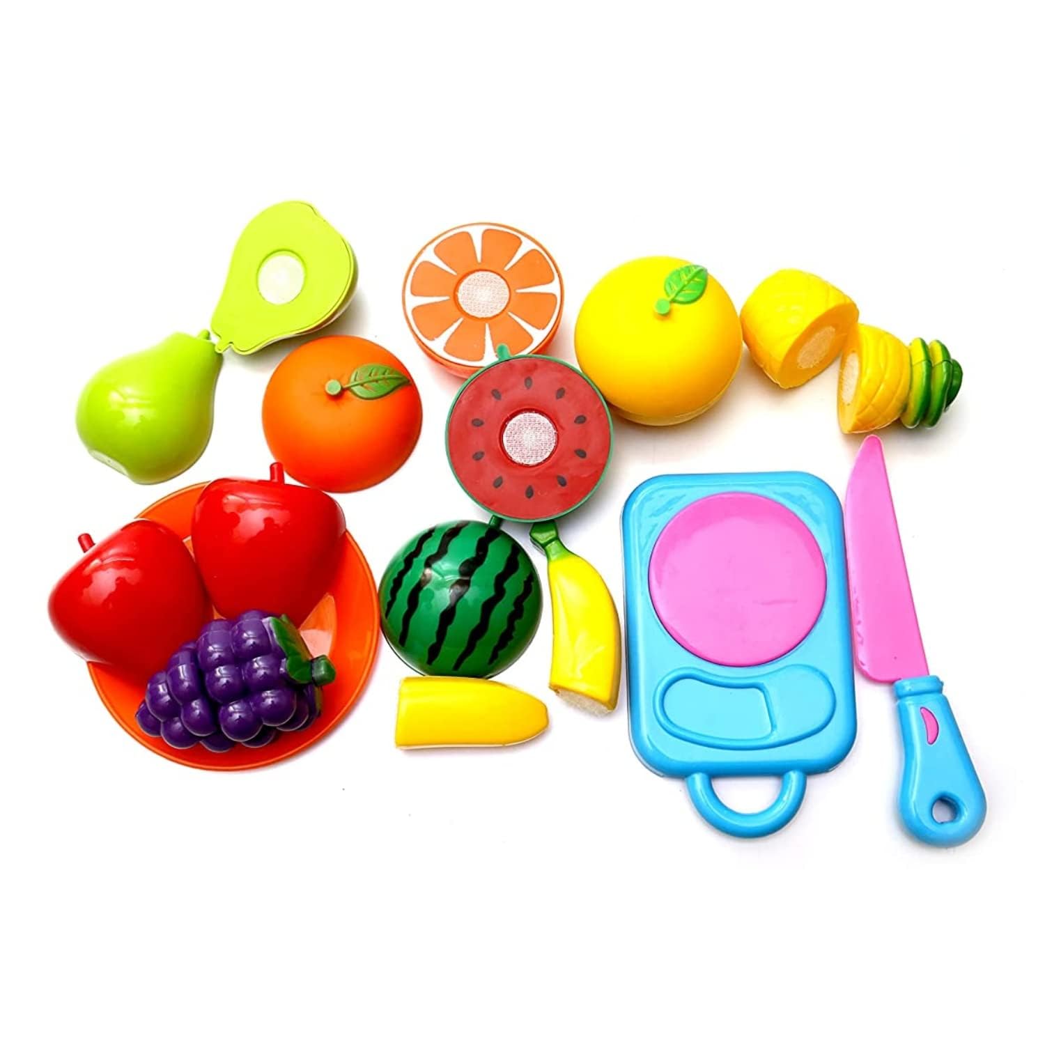 Interactive Pretend Play Toy with Realistic Sliceable Fruits and Cutting Food for Kids - 12pcs