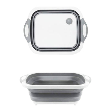Mundal Foldable Chopping Board, Dish Rack, Washing Bowl & Draining Basket, 3in1 Multi-Function