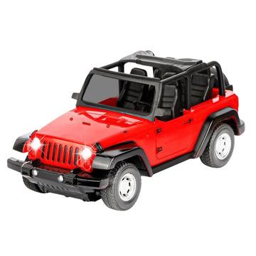 Kids Mandi® Remote Control Jeep for Kids - 4WD Off-Road Vehicle, Rechargeable, Durable, Fun Toy Car, for Boys and Girls, Red Color