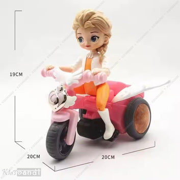 Kids Mandi Dancing Girl Tricycle Toy | Battery Operated Musical Toy with Lights | Moving Action Toy for Kids (Pink, Multicolour)