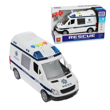 Kids Mandi® Friction Powered Police Car Toy | Simulation Patrol Vehicle | Push & Go Action Toy for Kids