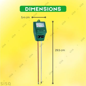 Sisq® Plant Moisture/Light/PH Meter Soil Test Kit | 3-in-1 Soil Testing Tool for Garden, Lawn & Indoor Plants | Accurate Hygrometer for Plant Care, Gardening & Farming – No Battery Required