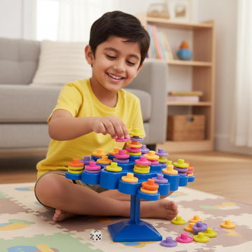 Kids Mandi® Topple Tree Balance Game: Fun Stacking & Balancing Game for Kids & Families | Builds Focus, Coordination & Strategy | Interactive Parent–Child Play | Perfect for Home & Parties (Topple)