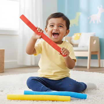 Kids Mandi Pop Tubes | Sensory Fidget Toys for Stress Relief | Bend, Stretch & Connect | Perfect for Toddlers & Special Needs Sensory Play (Pack of 3)
