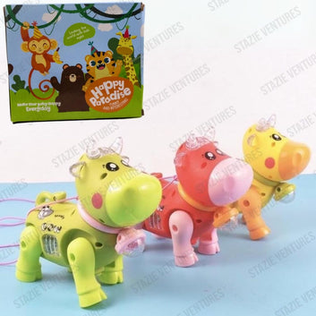 STAZIE|Musical Crawling Cow Toy with LED Light | Interactive Sensory Toddler Activity Toy | Battery Operated Fun Indoor Toy for Kids
