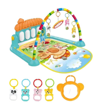Kids Mandi Baby Piano Gym Mat | Kick & Play Musical Keyboard Activity Mat with Gym & Fitness Rack | Infant Floor Play Mat for Early Learning | Multicolor (Pack of 1)