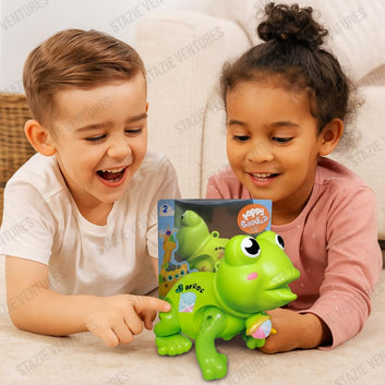 STAZIE|Jumping Frog Baby Toy with LED Light & Music | Fun Crawling & Jumping | Battery-Powered Musical Frog Toy