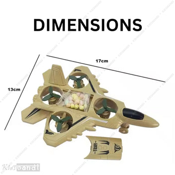 Kids Mandi 6.6 Inch Inertia Friction Army Fighter Jet Toy | Unbreakable Aircraft Toy with Rotating Fans for Kids