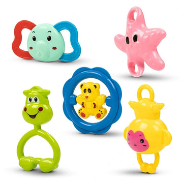 Rattle & Teether Set of 5 Pcs | Non Toxic and Suitable for Babies, Toddlers and Infants