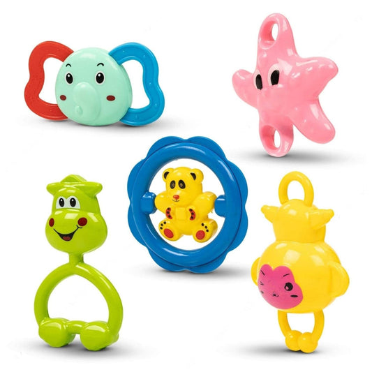 Rattle & Teether Set of 5 Pcs | Non Toxic and Suitable for Babies, Toddlers and Infants