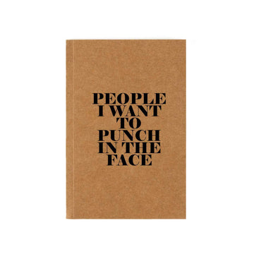 Kids Mandi Pocket Size Notebook Journal | Perfect for Corporate Gifts, Office Notes, Planner -120 Pages, 90gsm (Brown, People I Want to Punch in The Face)