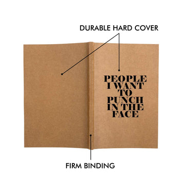 Kids Mandi Pocket Size Notebook Journal | Perfect for Corporate Gifts, Office Notes, Planner -120 Pages, 90gsm (Brown, People I Want to Punch in The Face)