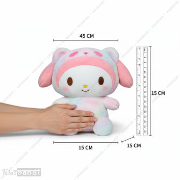 Kids Mandi® Kawai My Melody Kuromi Teddy - Pink Plush Toy, 40x15x45 CM, Cute Stuffed Animal, Adorable Gift, Soft Cuddly Doll, Perfect for Kids and Collectors