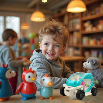 Stazie| Musical Stunt Toy Car for Kids | Light-Up 360° Spinning and Tumbling Vehicle | Flashing LED Lights, Sound, and Dual-Mode Drifting Small Car