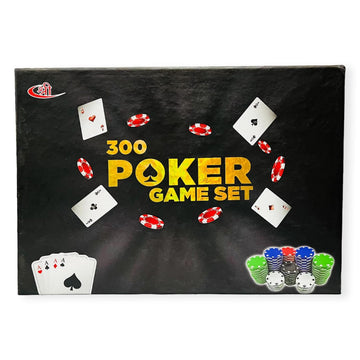 Sisq Casino Style 300 Plastic Poker Chips Set for Texas Holdem, Blackjack, Gambling | Comes with Playing Cards, Chips, Dice (Poker Set 300 - Without MAT)