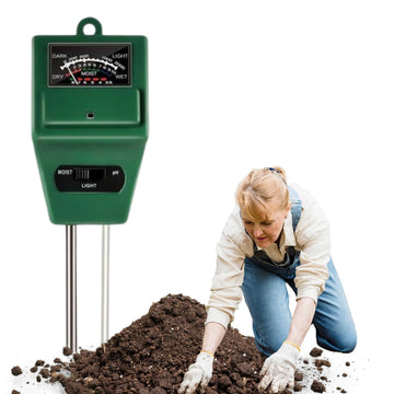 Sisq® Plant Moisture/Light/PH Meter Soil Test Kit | 3-in-1 Soil Testing Tool for Garden, Lawn & Indoor Plants | Accurate Hygrometer for Plant Care, Gardening & Farming – No Battery Required
