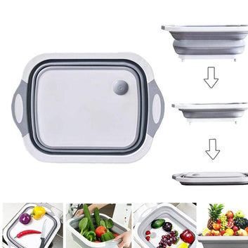 Mundal Foldable Chopping Board, Dish Rack, Washing Bowl & Draining Basket, 3in1 Multi-Function