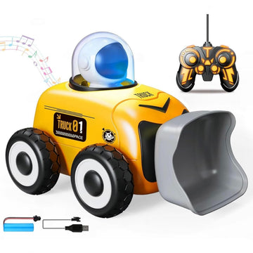 Kids Mandi RC Excavator Truck Construction Toy | Space-Themed Remote Control Vehicle with Dazzling Lights, Music & 360° Rotation | Rechargeable