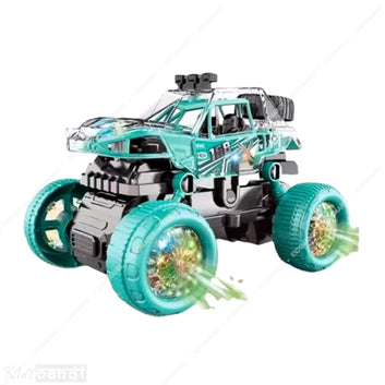 Kids Mandi Stunt Car Toy | Stunt Spray Car with 3D Flashing Lights & Sound | Friction Powered Fun for Kids