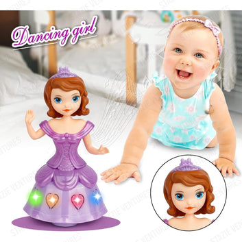 Stazie|Battery Operated Dancing Doll for Kids | Light-Up & Music Toy with Twirling Action | Interactive Twirl & Spin Doll for Toddlers & Girl (Colour May Vary)