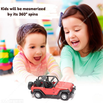 Kids Mandi® Remote Control Jeep for Kids - 4WD Off-Road Vehicle, Rechargeable, Durable, Fun Toy Car, for Boys and Girls, Red Color