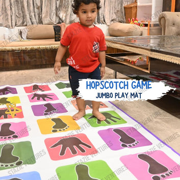 STAZIE | Hopscotch Game Jumbo Play Mat | Floor Mat for Kids | Kith-Kith, Stapu, Langdi, Ekka Dukka, Paandi, Kunte Bille | Fun Balancing & Jumping Indoor Outdoor Game | Suitable for Ages 3 and Up