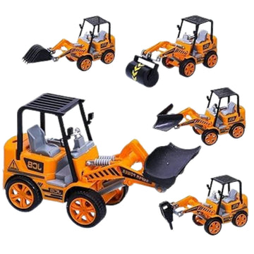 Kids Mandi Friction Trucks and Excavators Set - 6 Pieces Construction Toy for Boys and Girls, Vehicle Playset, Educational Gift, Fun Outdoor Activity
