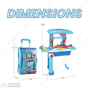 Kids Mandi® Playset Suitcase Workbench Toy Set | Portable Multicolour Activity Play Kit with Building Blocks & Pretend Kitchen Tools | Educational Role Play Toy for Boys & Girls