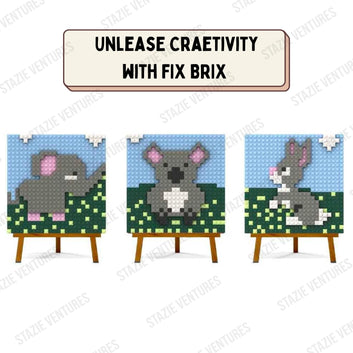 Stazie|Fun Factory Fix Brix Art | 700-Piece Creative Learning Blocks Set for Kids | Building Fun