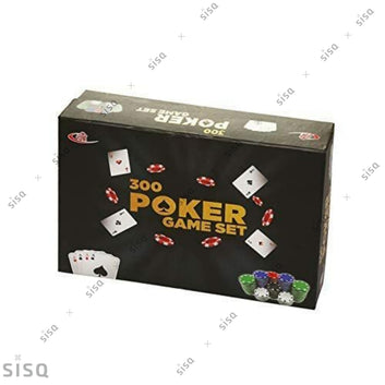 Sisq Casino Style 300 Plastic Poker Chips Set for Texas Holdem, Blackjack, Gambling | Comes with Playing Cards, Chips, Dice (Poker Set 300 - Without MAT)