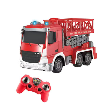 Kids Mandi® 1:24 RC Fire Engine Truck for Kids | Remote Control Firefighter Toy with Realistic Lights & Sounds | Durable Fire Rescue Vehicle | Fun & Educational Toy for Boys & Girls