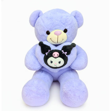 Kids Mandi® Kawai Kuromi Heart Teddy Bear - 40x26x90 CM, Purple Plush Toy, Cute Stuffed Animal, Adorable Gift, Soft Cuddly Bear, Perfect for Kids and Collectors