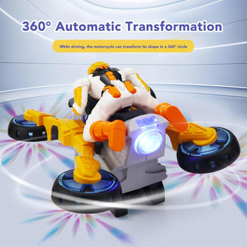 Kids Mandi Electric Stunt Transformable Motorcycle Toy | LED Lights, Music & Automatic Movement for Thrilling Play