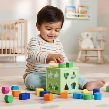 Kids Mandi Shape Sorter Cube | Educational Sorting & Matching Toy | Colourful Learning Activity Cube for Early Development
