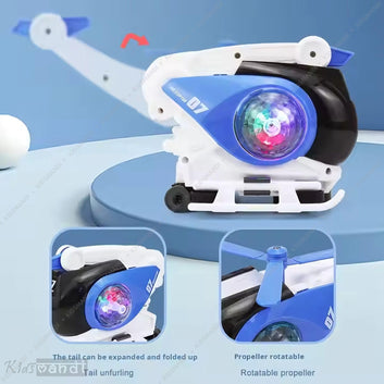 Kids Mandi Musical Helicopter Toy with Lights & Sound | Universal Wheel Bump-N-Go Action | Moving Toy for Kids (Multicolour)