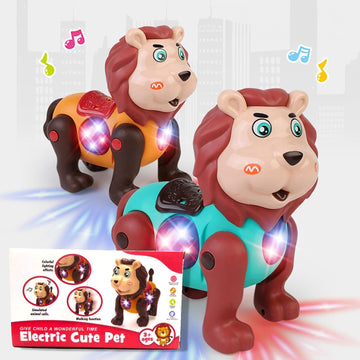 Stazie|Walking Lion Toy with Lights & Sounds | Moving Animal Toy for Kids | Interactive Realistic Movement Toys | Battery Operated Fun Pet for Toddlers