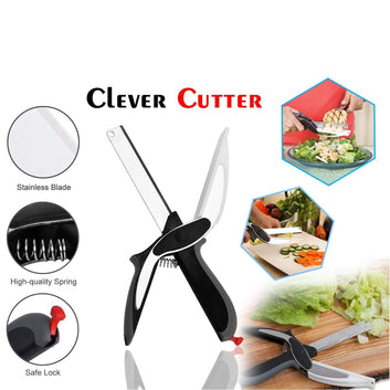 Mundal 2 in 1 Stainless Steel Knife and Cutting Board, Black