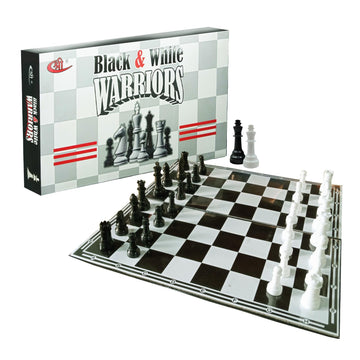STAZIE | Foldable Chess Board Set 14.5 x 14.5 Inches Black & White Board Game | Portable Chess with Durable Pieces | Educational & Fun Strategy Game for Kids & Adults | Multicolor