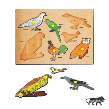 Kids Mandi Wooden Learning Educational Board for Kids with Knobs, Colorful Wooden Puzzle Tray,Perfect for Kids Toddler Boys Girls Ages 2+ (Birds)