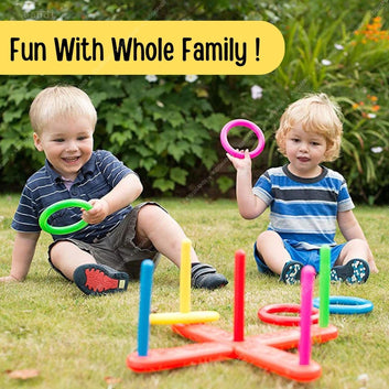 Indoor/Outdoor Family Fun Ring Target Game | 13 Pc Ring Toss Game |