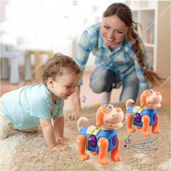 Kids Mandi Shine Interactive Dog Robot Toy with Light and Sound | Walking Pet | Multicolor